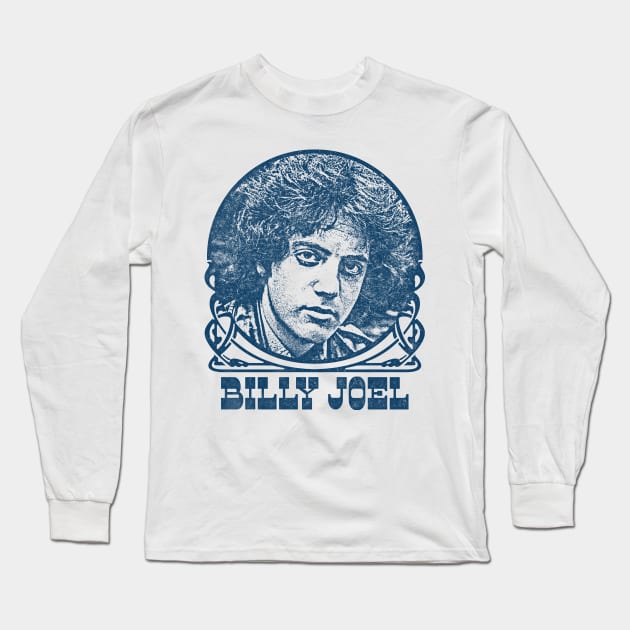 Billy Joel / / Retro Style Faded Look Design Long Sleeve T-Shirt by DankFutura